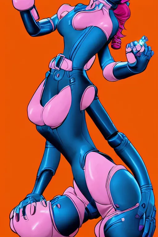 Prompt: a robotic 8 0 s cat - girl, female, in the style of don bluth, j. scott campbell, hajime sorayama full color digital painting, leotard and leg warmers, many small details, artstation trending, artgerm, deviantart featured