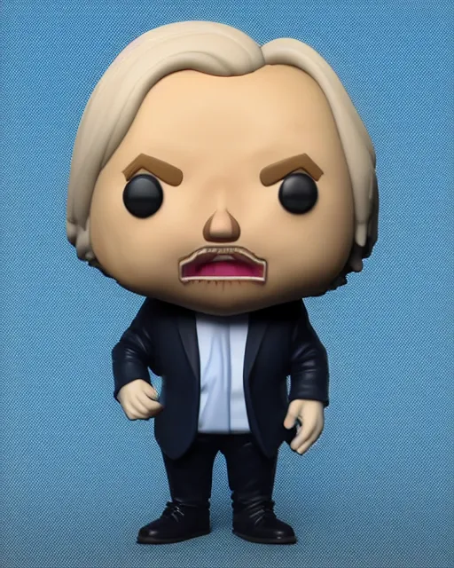 Image similar to full body 3d render of funko pop boris johnson as a funko pop, studio lighting, white background, blender, trending on artstation, 8k, highly detailed