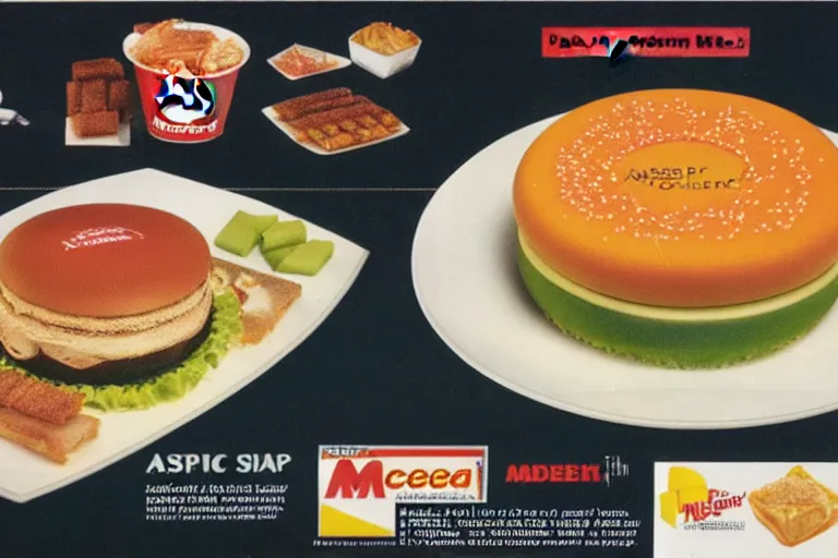 Prompt: the Mc Aspic meal from McDonalds, aspic meal, advertisement photography 55mm