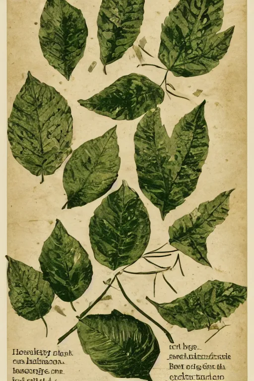 Image similar to scan of the leaves of an old cursed herbarium, by walt disney, infographic, textbook, marginalia, cursed, alien, plant specimens, hortorium, scientific study