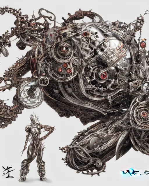 Prompt: artwork by yoshitaka amano, biomechanical, 4 k, hyper detailed