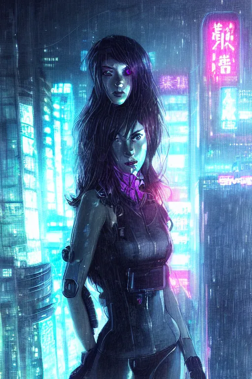 Image similar to portrait futuristic talented cyberpunk female Alchemist, in futuristic stormy heavy snowy thunder tokyo rooftop Enchantment cyberpunk night, ssci-fi, fantasy, intricate, very very beautiful, elegant, neon light, highly detailed, digital painting, artstation, concept art, soft light, hdri, smooth, sharp focus, illustration, art by tian zi and craig mullins and WLOP and alphonse mucha