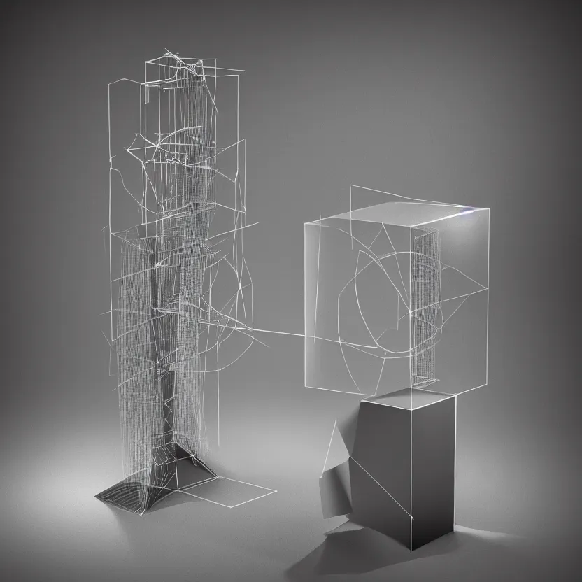Image similar to an impossible quantum readymade machine by Marcel Duchamp on a pedestal, packshot, 4k