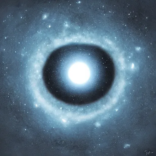 Image similar to Eye of cthulu in the sky, misty weather, starry night, full moon, dark, blue light, haze, digital art