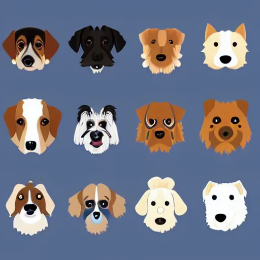 Image similar to set of logos in the form of different breeds of dogs