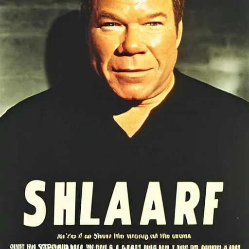 Image similar to william shatner stars in the mask, high quality promotional poster