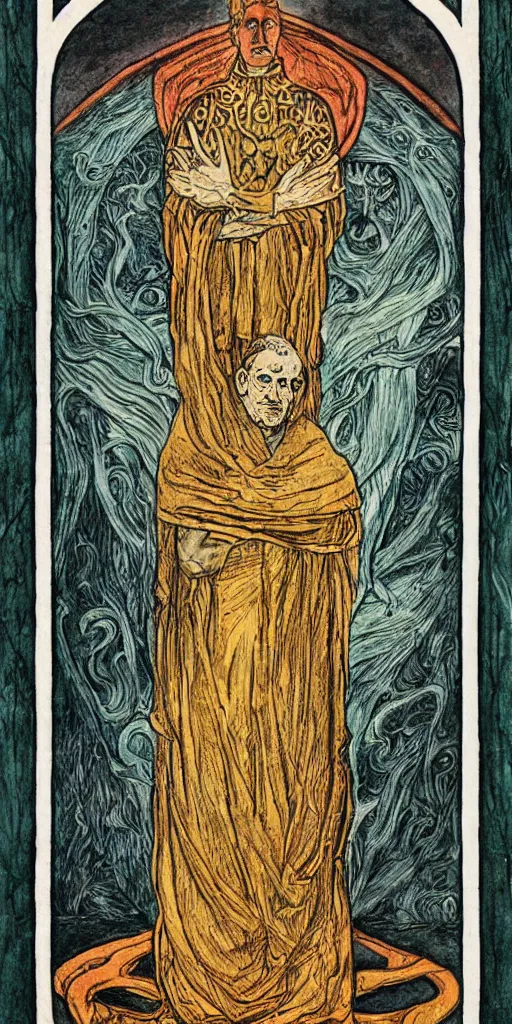 Prompt: the magician tarot card by austin osman spare