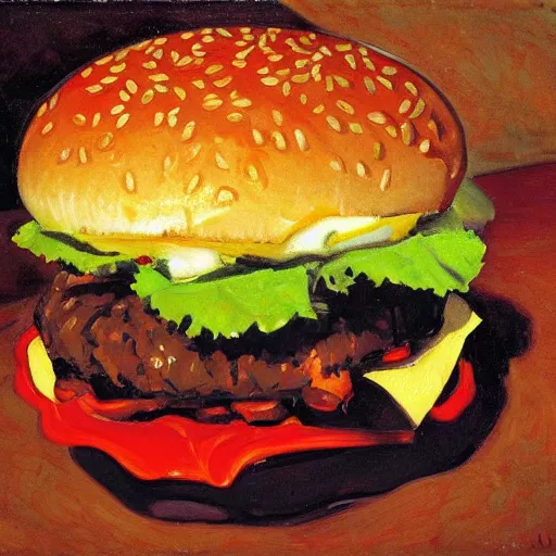 Image similar to a hamburger painted by sorolla