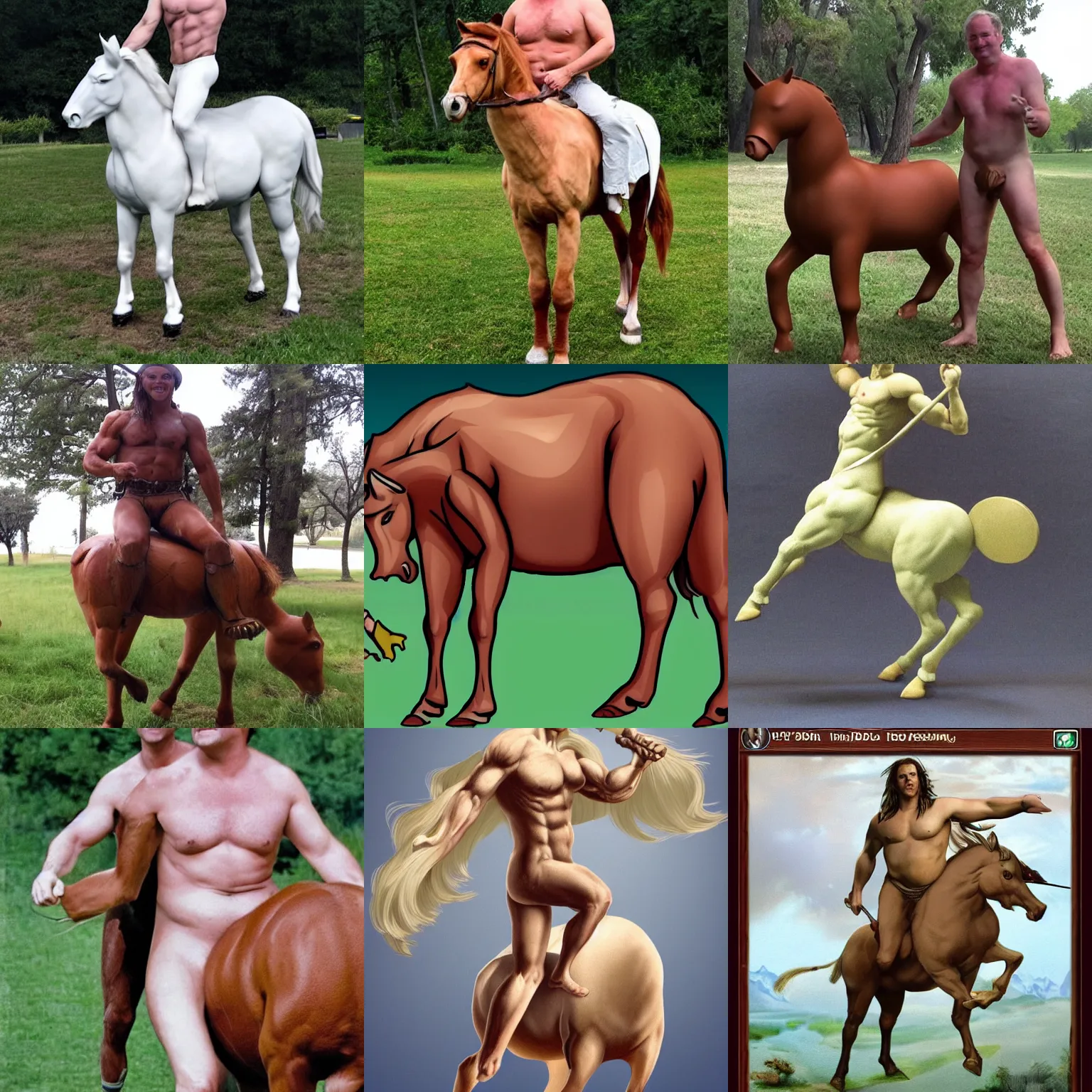 Prompt: centaur whose upper body is ted cruz