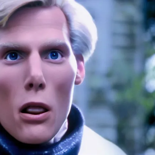 Image similar to Live Action Still of Jerma in Back to the Future, real life, hyperrealistic, ultra realistic, realistic, highly detailed, epic, HD quality, 8k resolution, body and headshot, film still