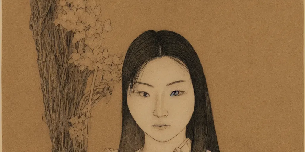 Prompt: realistic portrait of japanese woman, golden, 1 4 5 0, ink, ultra realistic, 8 k