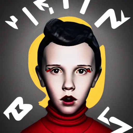 Image similar to Portrait of Millie Bobby Brown punk, octane render