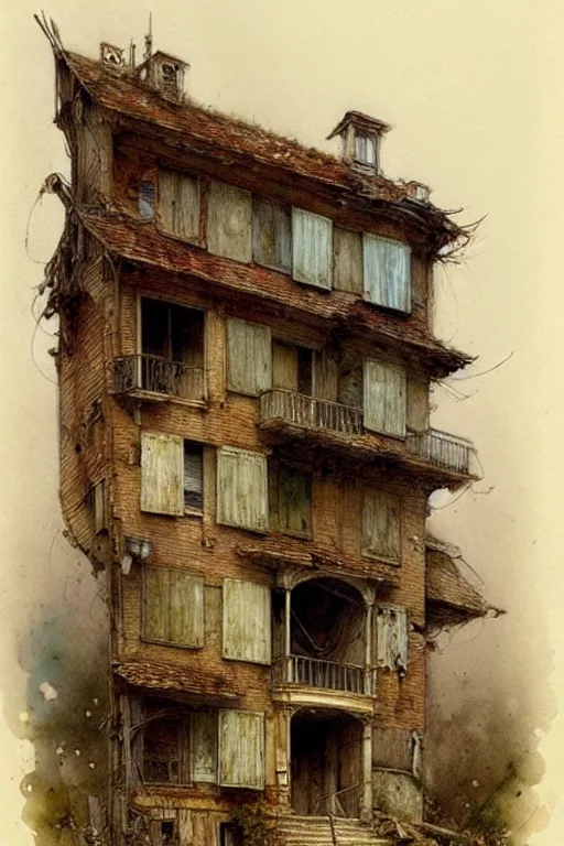 Prompt: (((((a multistory ramshackle house))))) by Jean-Baptiste Monge!!!!!!!!!!!!!!!!!!!!!!!!!!!