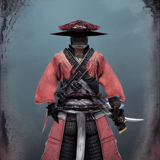 Image similar to Male Samurai Pirate, hd, intricate, bloodborne, 8k, digital art