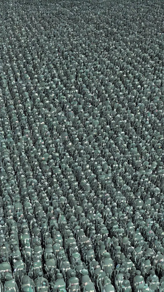 Image similar to army of Obama clones the size of the Hulk by Beeple, 4K