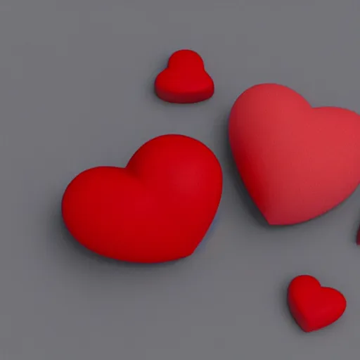 Image similar to 3d render of a badly formed red putty heart shape in the middle of a gray sheet of paper