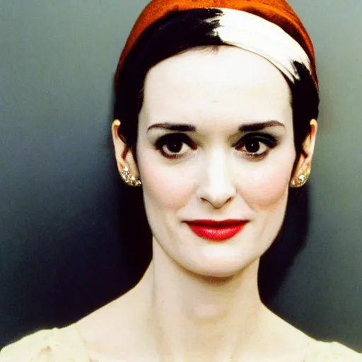 Prompt: winona ryder, girl with pearl earring