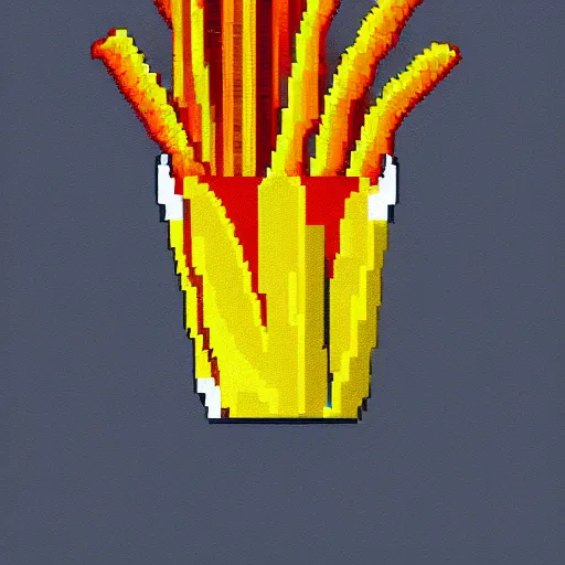 Prompt: pixel art of a single french fry