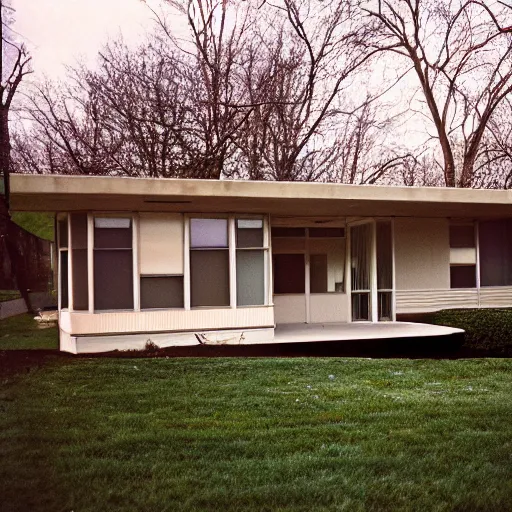 Image similar to midcentury house in wheaton, il. photographed with leica summilux - m 2 4 mm lens, iso 1 0 0, f / 8, portra 4 0 0