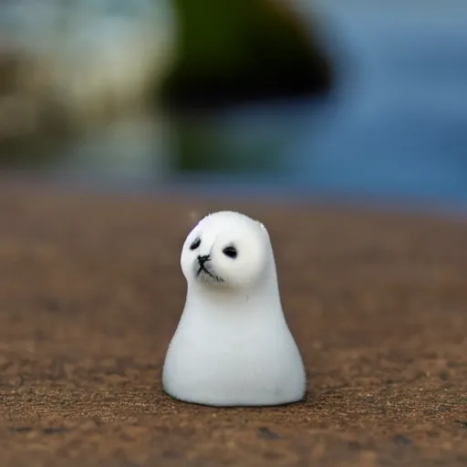 Image similar to a baby harp seal chess piece