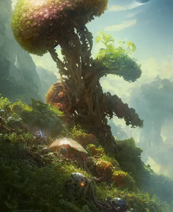 Image similar to portrait of an alien fungus creature, adorable, childlike, milky way environment, ultra realistic, concept art, cheerful, photorealistic, octane render, 8 k, unreal engine. art by christopher marley and artgerm and greg rutkowski and alphonse mucha