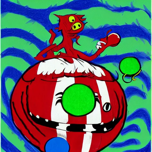 Image similar to a where waldo tennis ball monsters, colorful, digital art, fantasy, magic, chalk, trending on artstation, ultra detailed, professional illustration by basil gogos