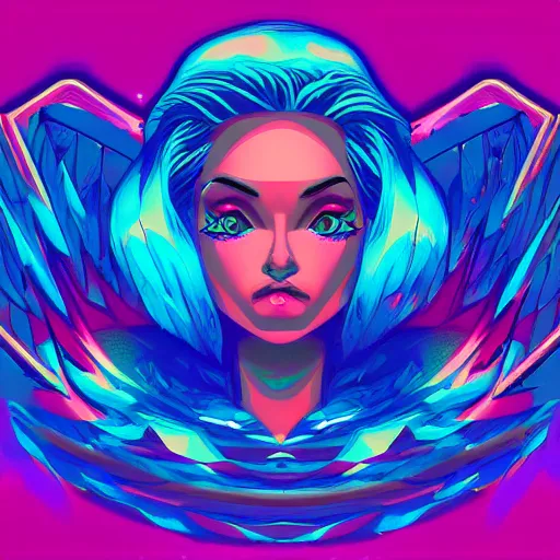 Image similar to shaphire gem, epic retrowave art, trending on art station