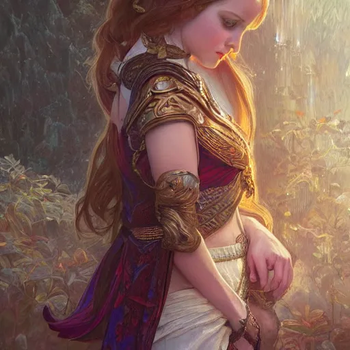 Image similar to ultra realistic illustration, lexi belle wearing amulet of power, intricate, elegant, highly detailed, digital painting, artstation, concept art, smooth, sharp focus, illustration, art by artgerm and greg rutkowski and alphonse mucha