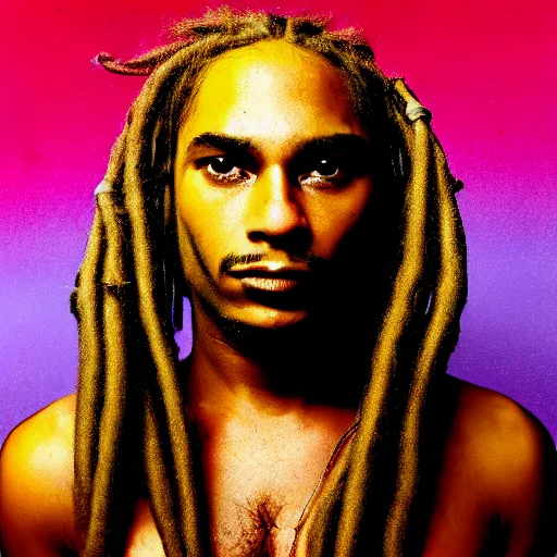 Prompt: a close up of a person with dreadlocks, an album cover by David LaChapelle, reddit, precisionism, 1990s, smokey background, high definition