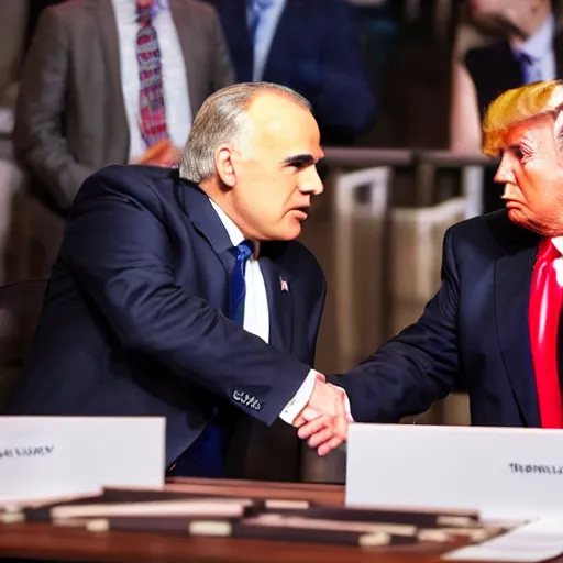 Image similar to donald trump and garry kasparov shaking hands