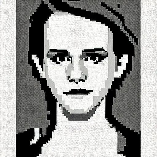 Image similar to pixel art of Emma Watson