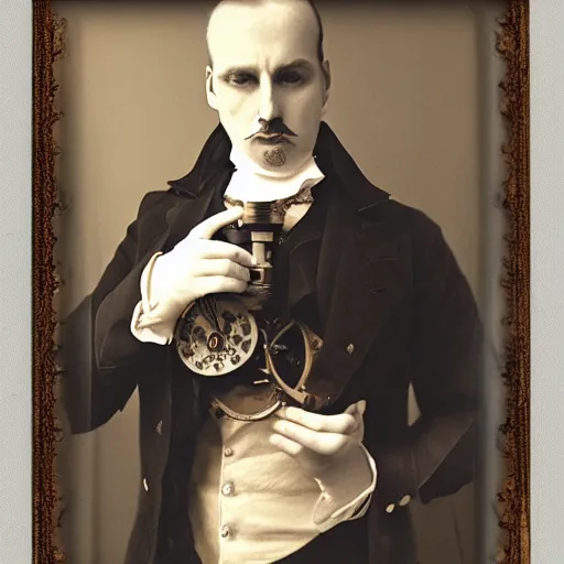 Image similar to Portrait of a Victorian Gentleman with a Steampunk prosthetic