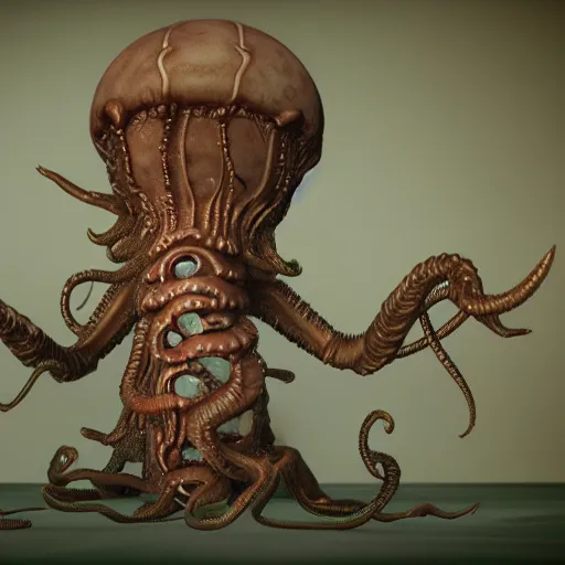 Prompt: autochrome photo of an eldritch horror toy by Mark Ryden, realistic, octane render