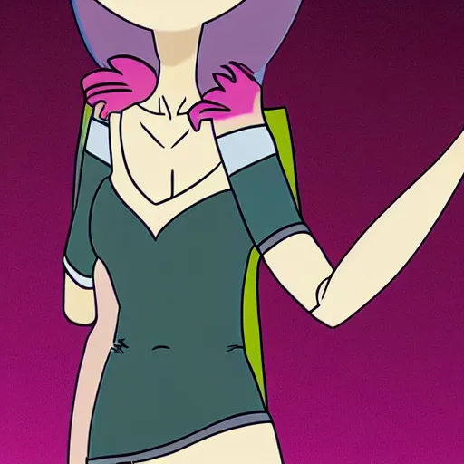 Prompt: Kaitlyn Michelle Siragusa, better known as Amouranth as a character in Regular Show (2010). JG Quintel is the artist. Amouranth is so so so so so beautiful in this animated cartoon Regular Show (2010)