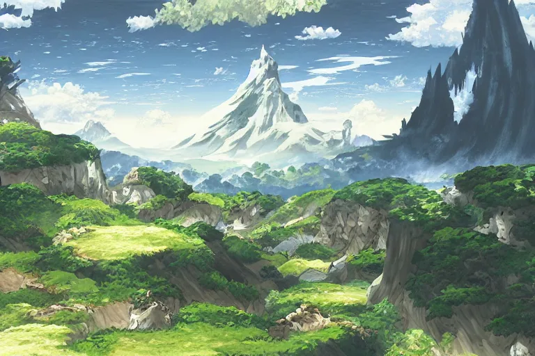 Image similar to mushoku tensei landscape art