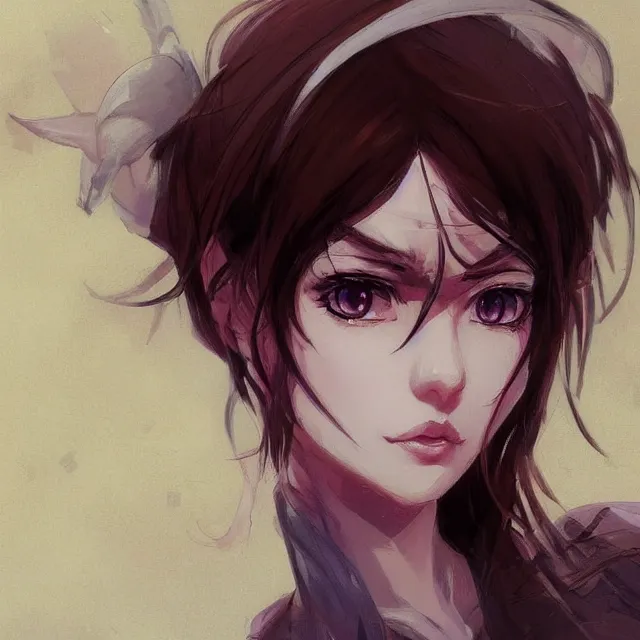 Image similar to pakistani anime character, medium close up portrait, elegant, digital painting, artstation, concept art, smooth, sharp focus, illustration, art by konstantin korovin and daniel f. gerhartz and john howe