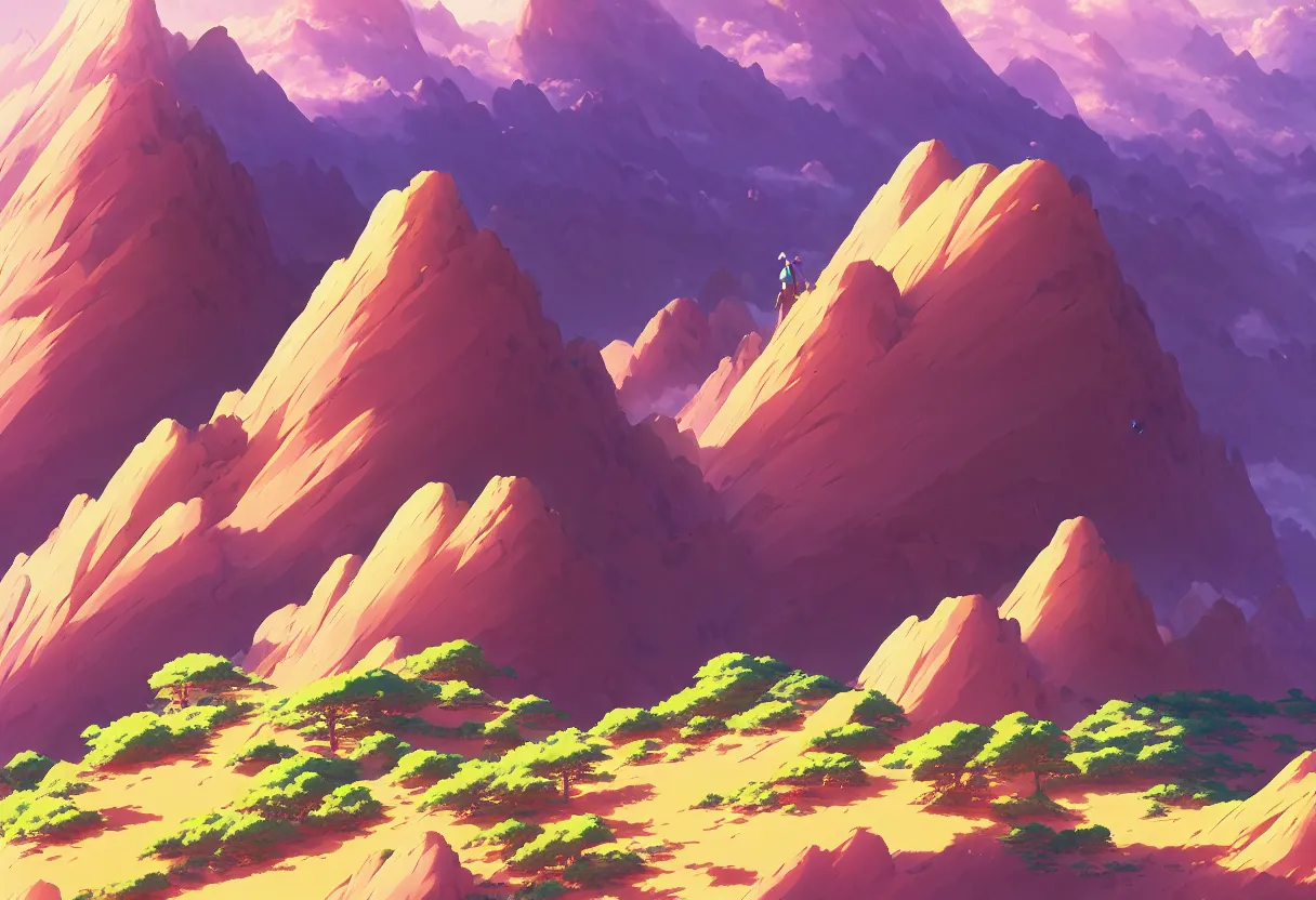 Image similar to a huge mountain peak arid planet, pixel style, high detail illustration, sharp high detail, manga and anime 1 9 9 9, official fanart behance hd artstation by jesper ejsing and makoto shinkai, 4 k