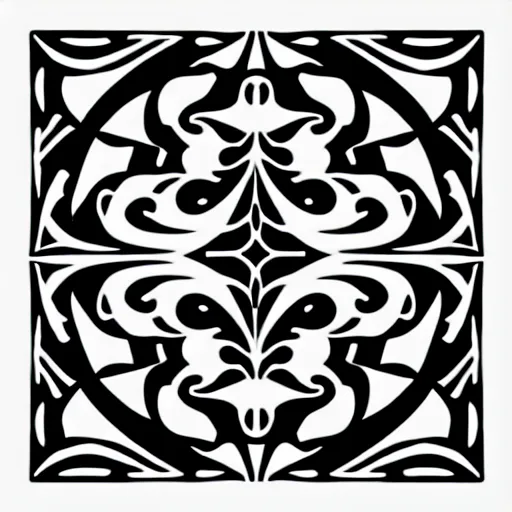 Image similar to black and white svg vector art panel for cnc plasma, laser, stencil, unique art deco forest design