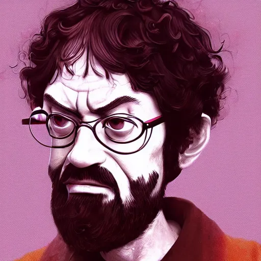 Prompt: Terence Mckenna as Muzan Kibutsuji, digital art, cgsociety, artstation, trending, 4k