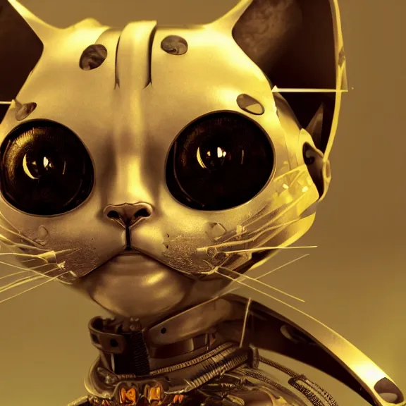 Prompt: machine cat the assassin, love, death & robots, headshot, steampunk, unreal engine, highly detailed, c 4 d, houdini, smooth lines, white background, cinematic lighting, 8 k, artstation, concept art, sharp focus, illustration, aesthetic