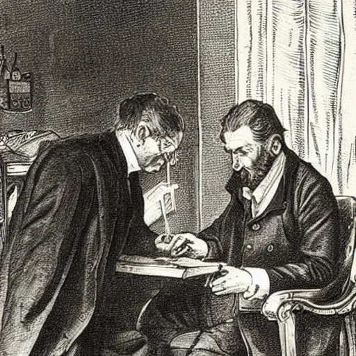 Prompt: photo of a doctor diagnosing a man with being british