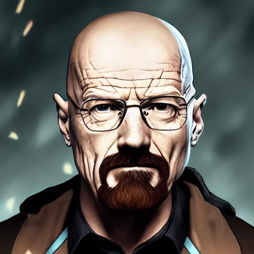 Prompt: Walter White as league of legends character splash art