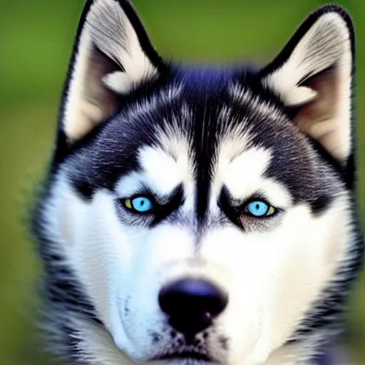 Image similar to a husky - cat - hybrid, animal photography