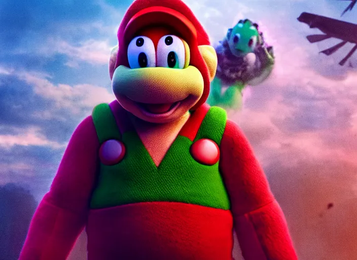 Image similar to film still of yoshi in the new sci - fi movie, 8 k