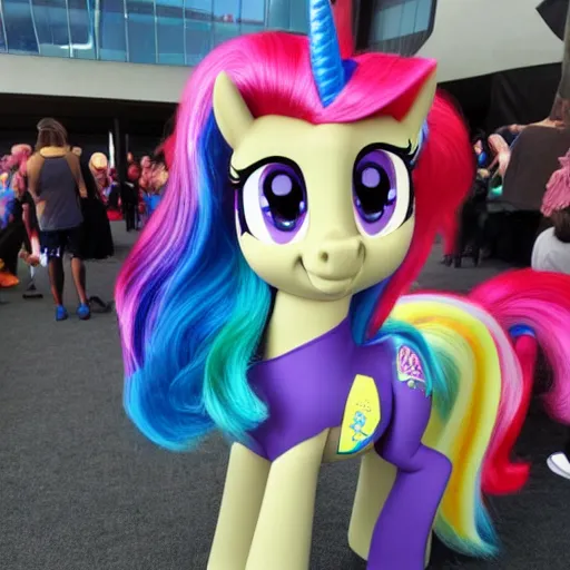 Prompt: My Little Pony convention line