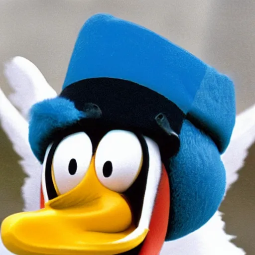 Prompt: donald duck is a real duck