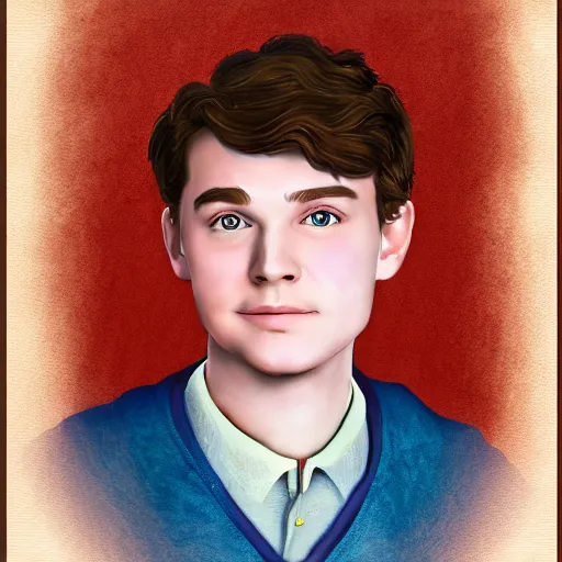 Image similar to Gilbert Blythe from anne with an e as college student, digital art