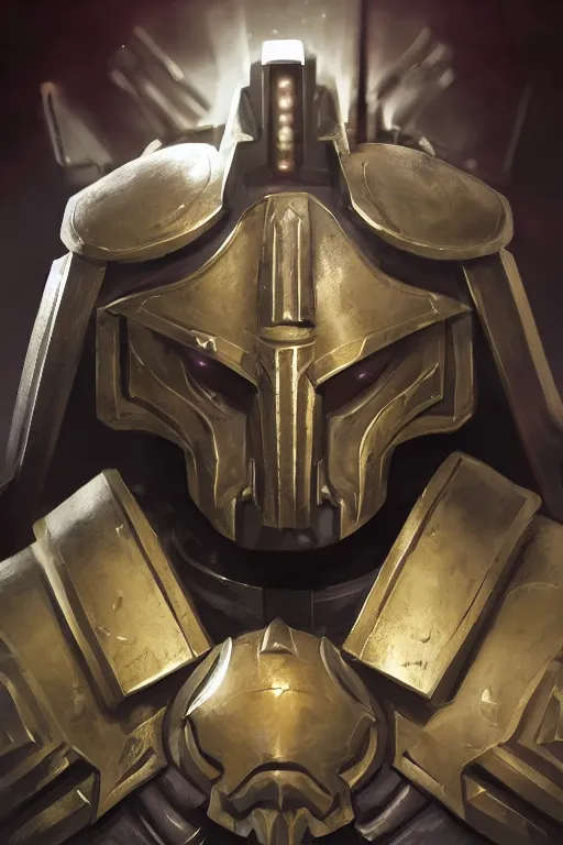 Image similar to armor portrait heros warhammer 4 0 k horus heresy fanart - the primarchs emperor by johannes helgeson animated with vfx concept artist & illustrator global illumination ray tracing hdr fanart arstation zbrush central hardmesh 8 k octane renderer comics stylized