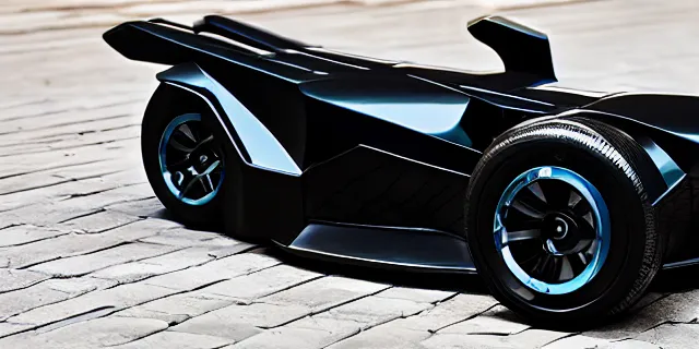 Image similar to a single 2 0 2 2 batmobile and bat tumbler hybrid, dslr