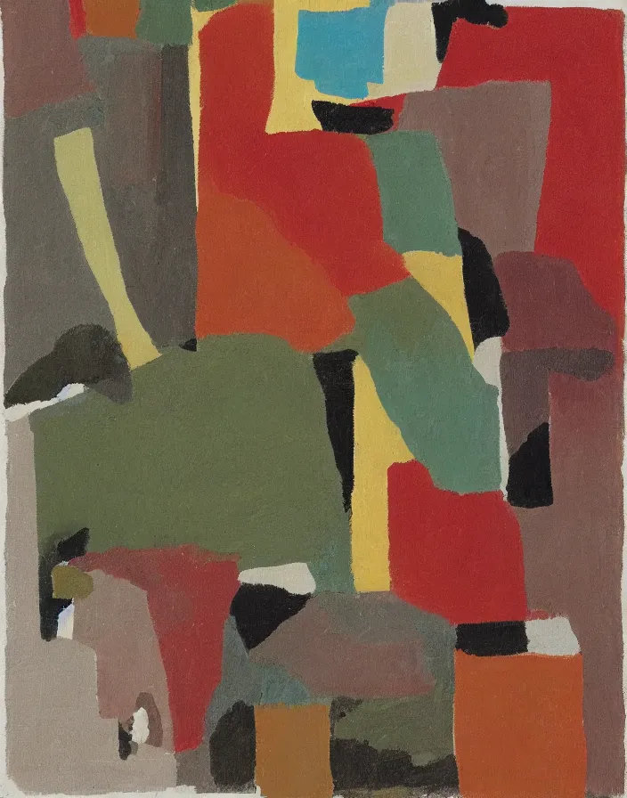 Image similar to a portrait of a character in a scenic environment by Etel Adnan